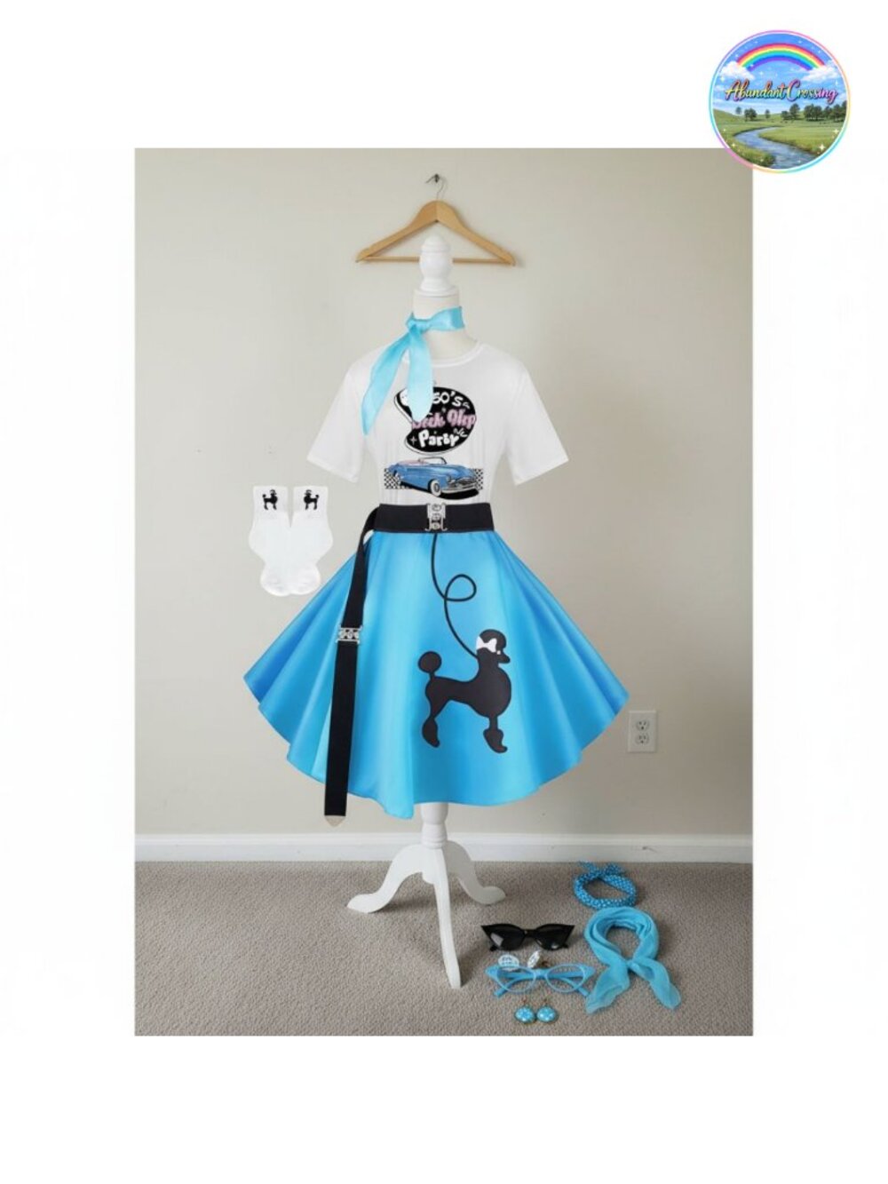 1950s Poodle Skirt Set with Accessories